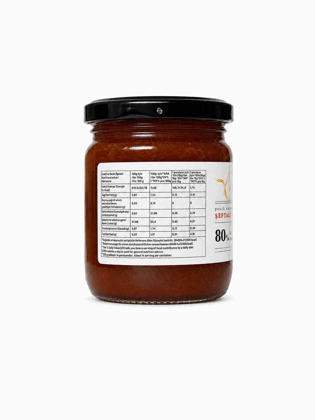 Şeftali Marmelatı 220 gr Şekersiz - görsel 3