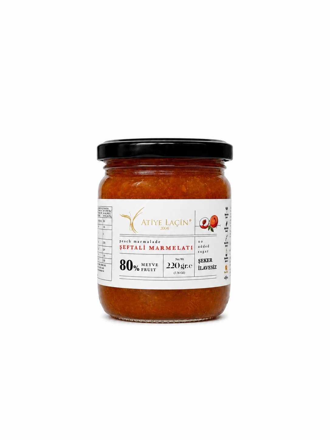 Şeftali Marmelatı 220 gr Şekersiz