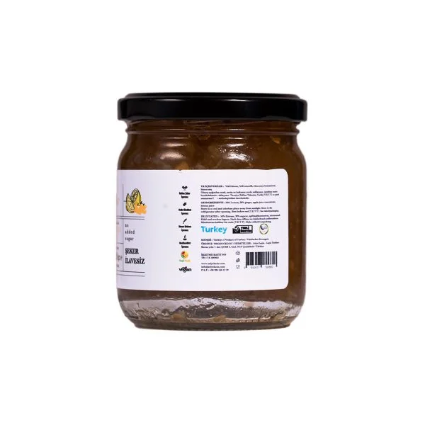 Zencefilli Limon Marmelatı 220 gr Şekersiz