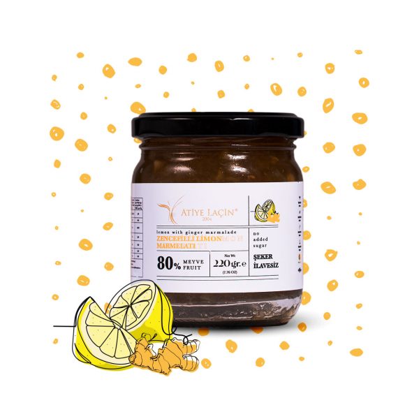 Zencefilli Limon Marmelatı 220 gr Şekersiz